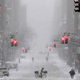 A snow covered street in Manhattan
